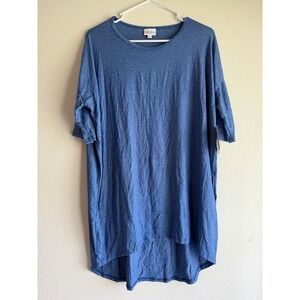 LuLaRoe Irma Oversized Tunic Top Heather Blue Size Small NWT